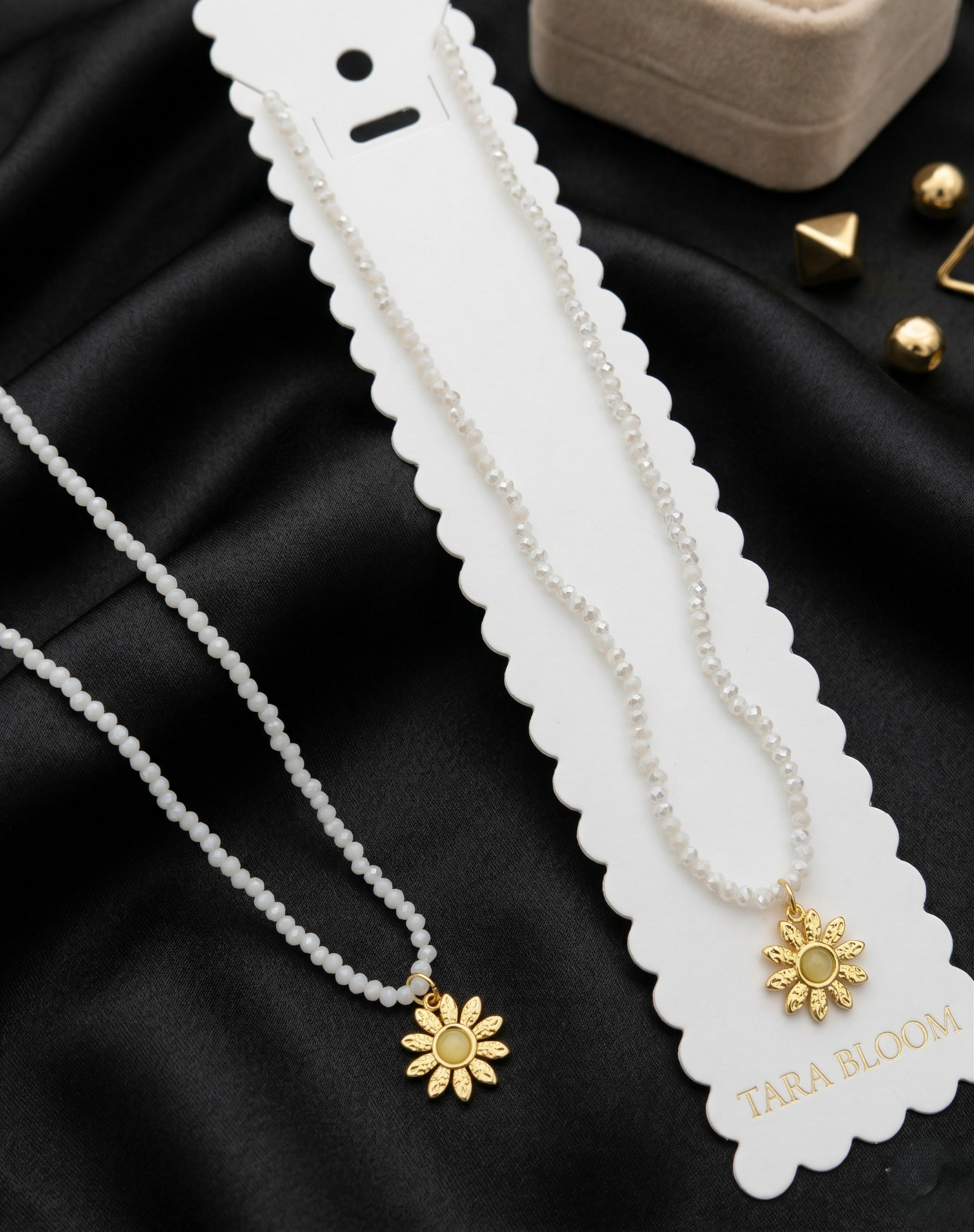 TB-N-008 Anti-Tarnish Stainless Steel Crystal Necklace