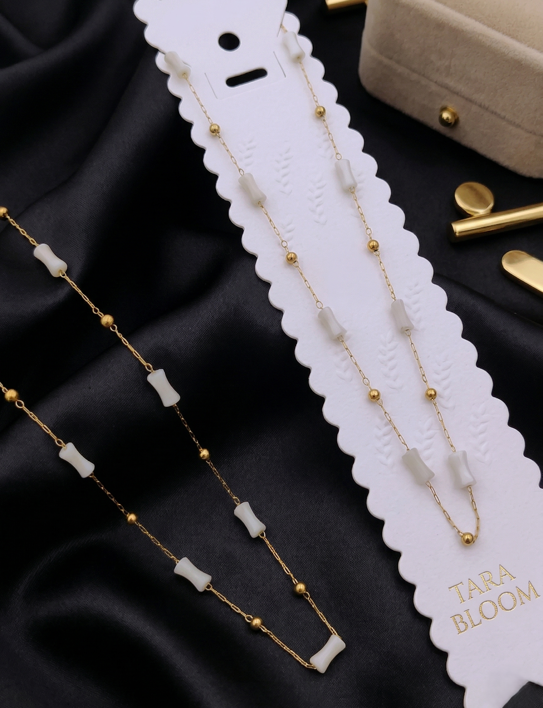 TB-N-009 Anti-Tarnish Stainless Steel Crystal Necklace